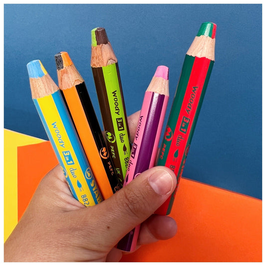 WOODY DUO POTLODEN (SET VAN 5 STUKS + SLIJPER)