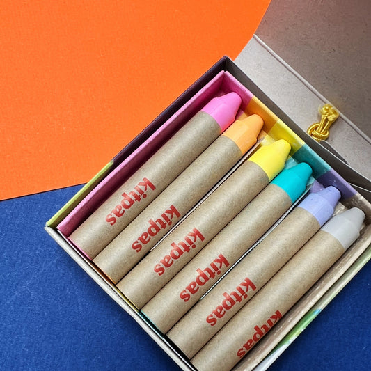 KITPAS 6 PASTELKLEUREN (RAAMKRIJT)