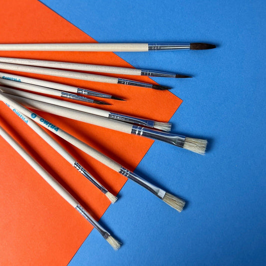 HOUTEN VERFBORSTELS (SET VAN 10)