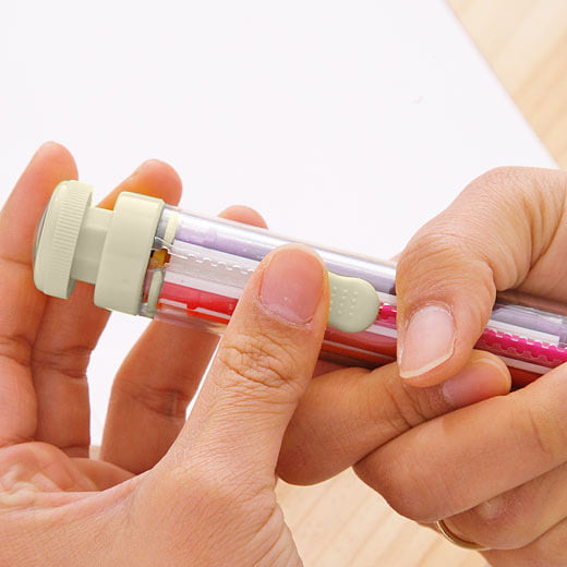 PEN MET 8 KRIJTJES (WIT)