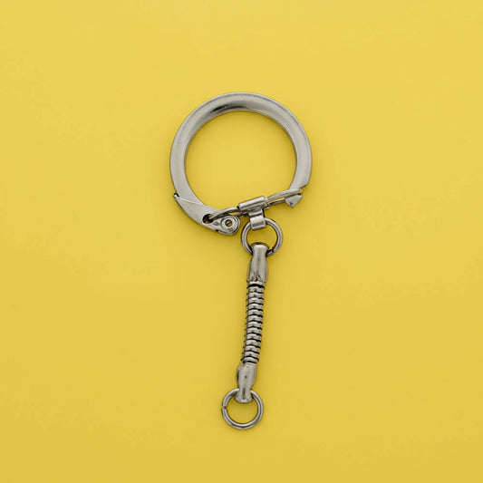 5 METALEN SLEUTELRINGEN ( ZILVER)