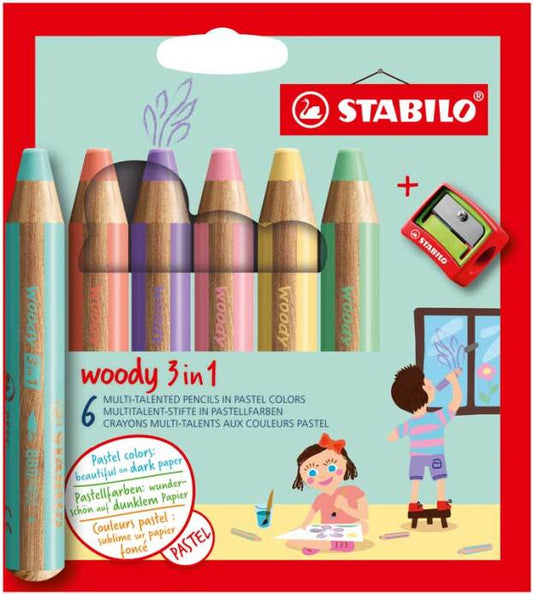 WOODY PASTEL POTLODEN (6 STUKS)