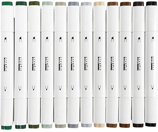 ALCOHOLMARKERS NATUURKLEUREN: 12ST