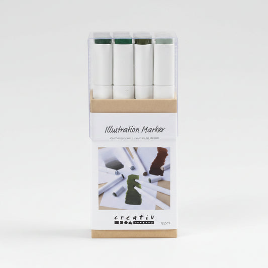 ALCOHOLMARKERS NATUURKLEUREN: 12ST