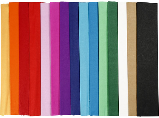 15 ROLLEN CRÊPEPAPIER